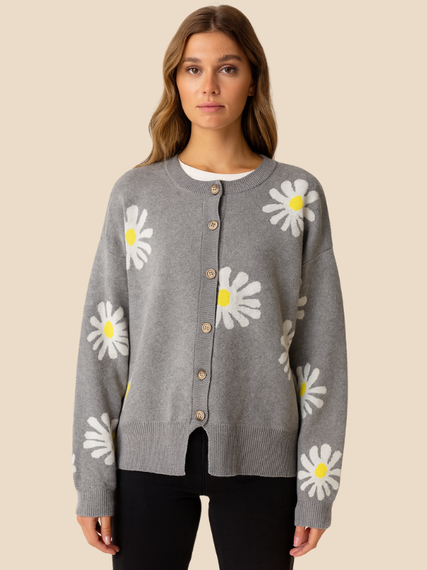 Indiana | Daisy Print Cardigan til Kvinder