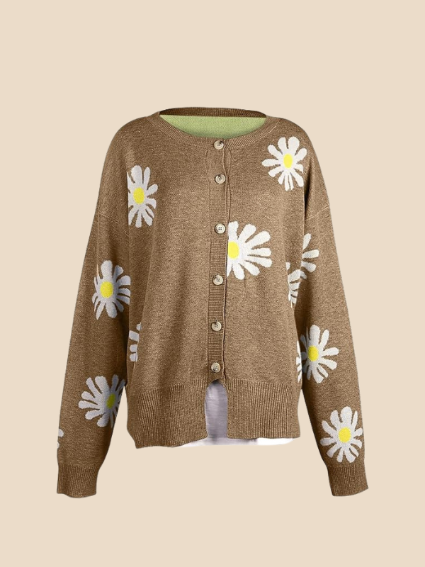 Indiana | Daisy Print Cardigan til Kvinder