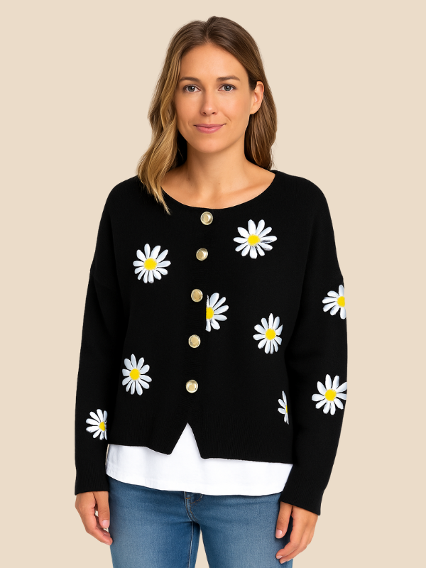 Indiana | Daisy Print Cardigan til Kvinder