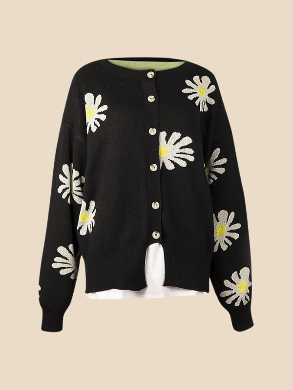 Indiana | Daisy Print Cardigan til Kvinder