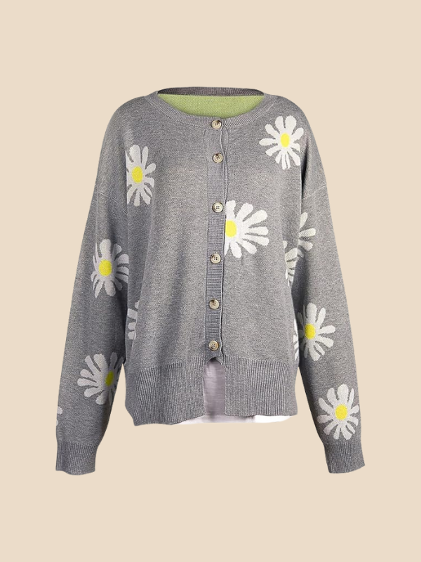 Indiana | Daisy Print Cardigan til Kvinder