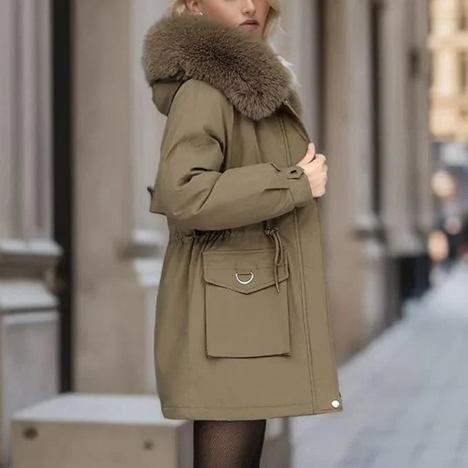 MARJA – Lang dame vinterjakke med krave