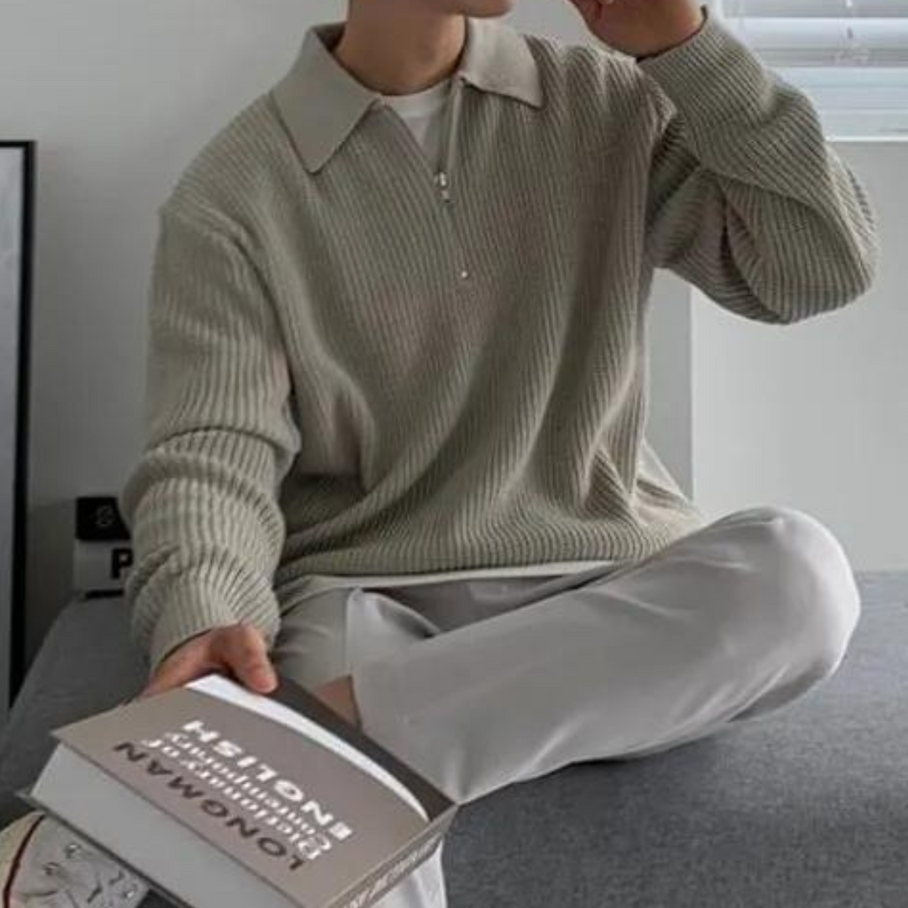 JOHN – Sweater med lynlås til herrer